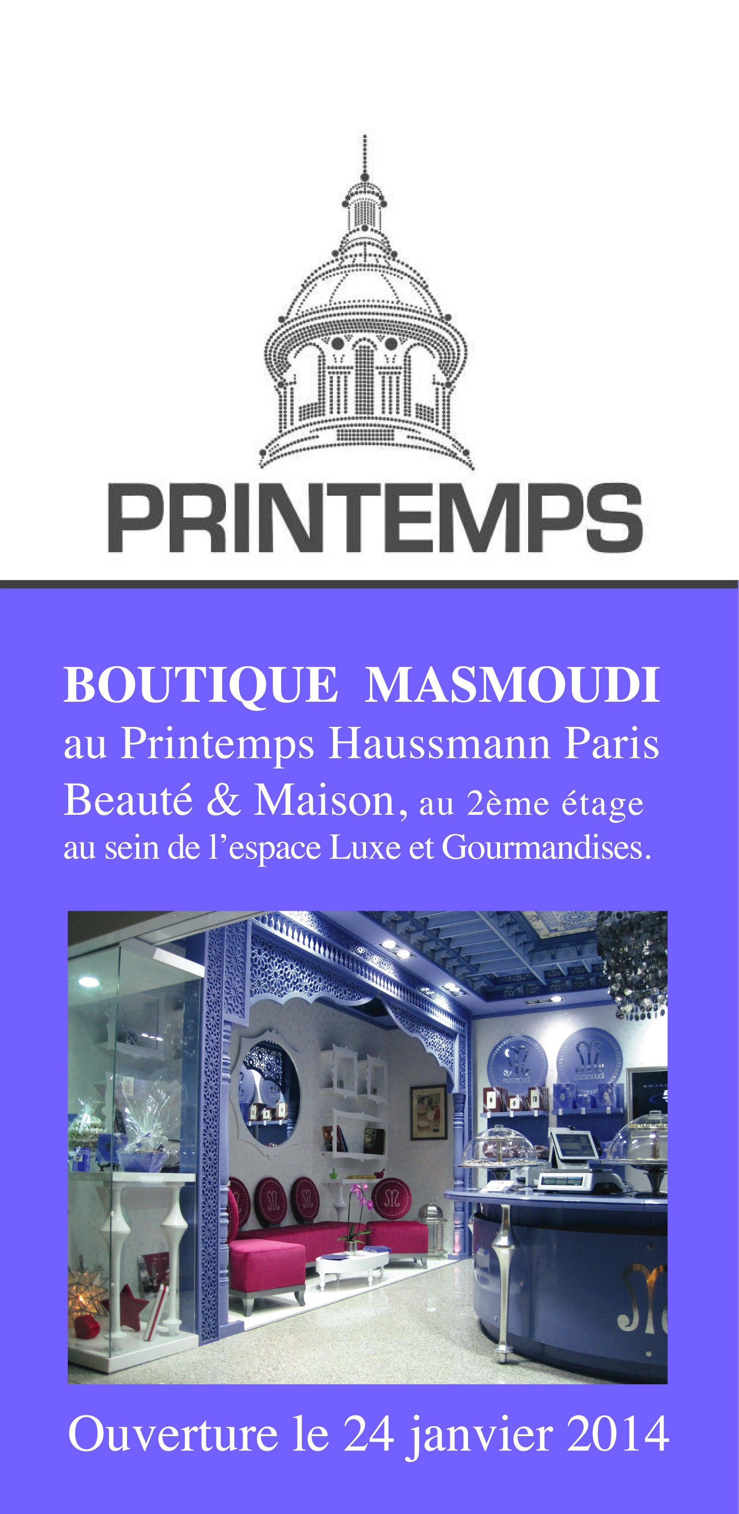 MASMOUDI, au Printemps Haussmann à Paris