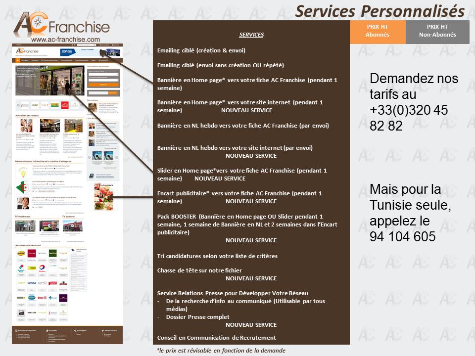 Les services personnalisés pour le recrutement en franchise