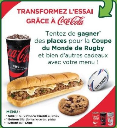Subway fait gagner des places pour la coupe du monde de rugby