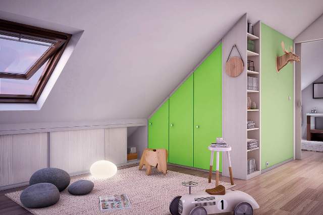 Rangements soupente: rangement placard-bibliothèque soupente