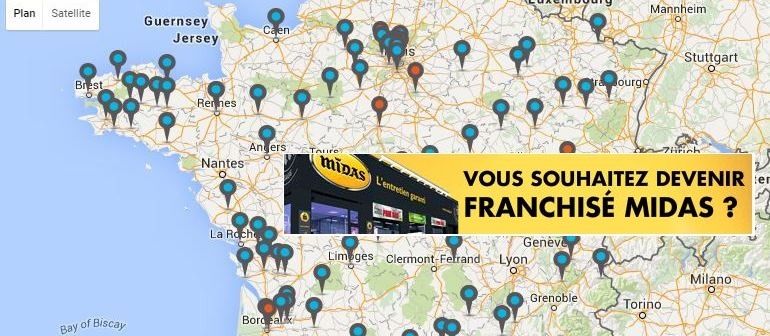 Choisissez la région que vous voulez et profitez de l&rsquo;accompagnement de la franchise Midas