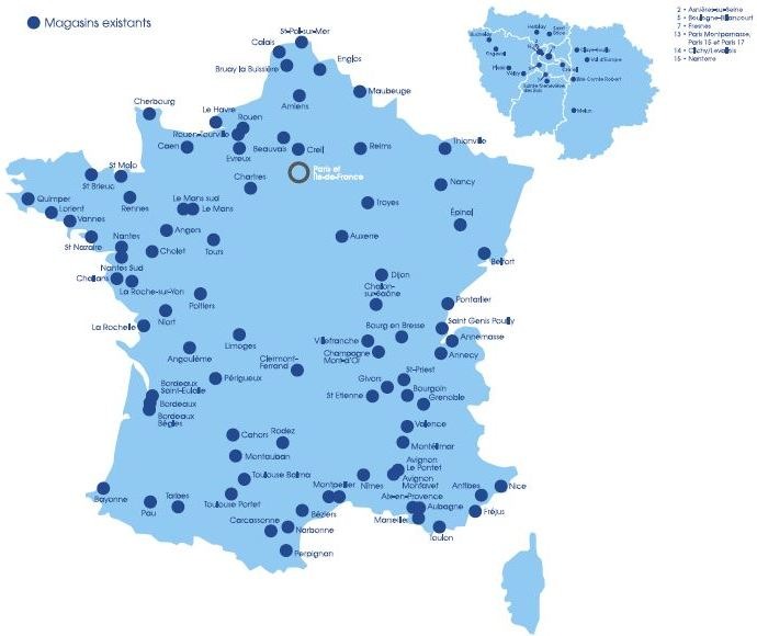 Le réseau Ixina est présent sur tout le territoire français