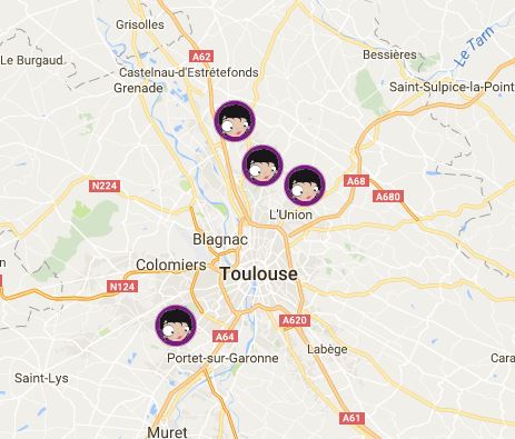 Implantations de l'enseigne Pizza Martine