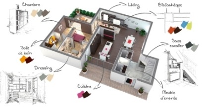 Zoom sur l&rsquo;enseigne d&rsquo;aménagement d&rsquo;intérieur Agem