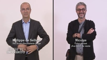 Patron incognito chez Leonidas avec le PDG Phillipe de Selliers