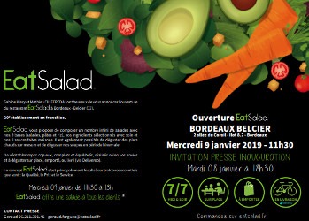 Le réseau de franchises Eat Salad® renforce sa présence sur le marché français