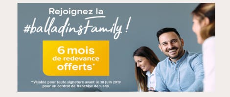 6 mois de redevance offerts pour tout nouvel adhérent Balladins !