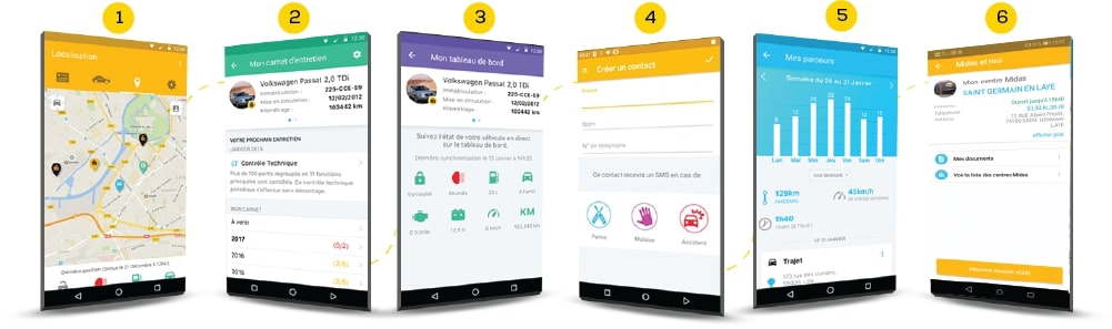 Fonctionnalités de l’application Midas Connect