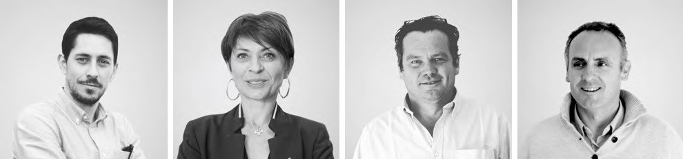 Les franchisés Attila Julien Jean, Laure Saillour, François Boucher et Laurent Raguet