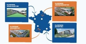 Les 4 plateformes logistiques régionales du réseau Biocoop