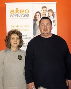 Thibault et Sandrine Morgan, franchisés AXEO Services d’Abbeville