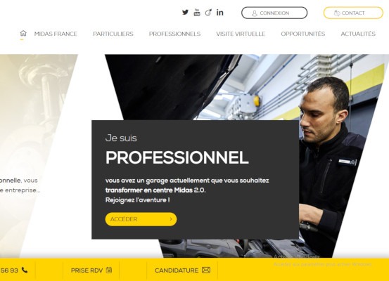Le site Web de la franchise Midas s