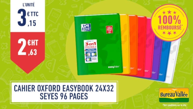 offre rentrée scolaire Bureau Vallée