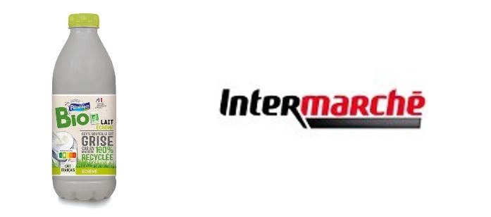 bouteille en 100% rPET opaque intermarché