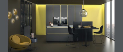 Jaune &amp; Gris, la combinaison qui matche en cuisine chez Mobalpa