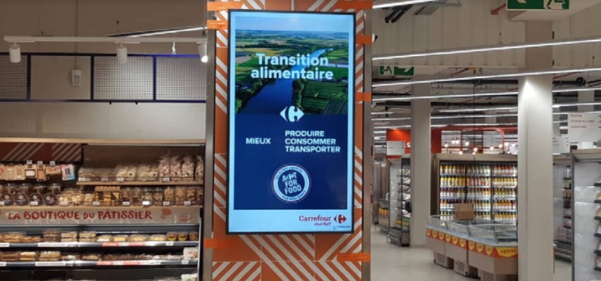 Le Carrefour Market de Nice intègre l’affichage dynamique Visioscreen