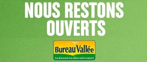 Les magasins du réseau Bureau Vallée restent ouverts physiquement