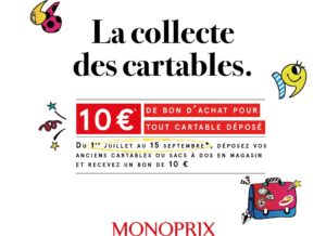 Le réseau Monoprix reprend les cartables et sacs dans 181 magasins