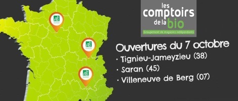 Le réseau Les Comptoirs de la Bio prépare 3 nouvelles ouvertures