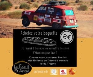 La franchise Le Fournil St André apporte son soutien au 4L Trophy