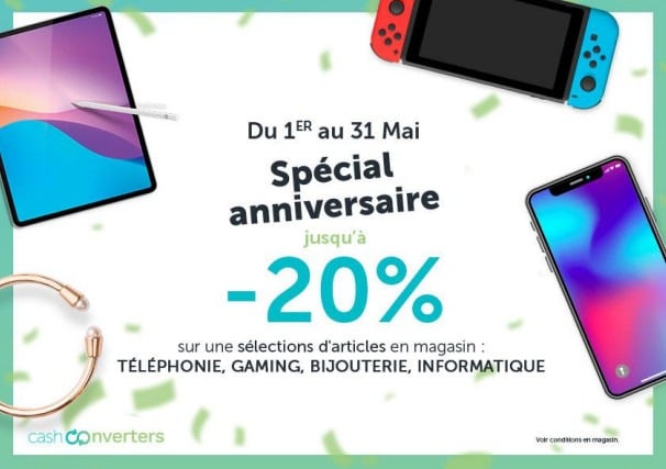 offre spéciale anniversaire Cash Converters