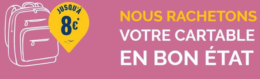 Reprise de cartables par Bureau Vallée