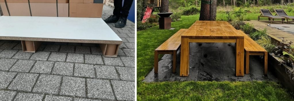 Avenue de la Maison, palettes de transport naturelles et recyclables