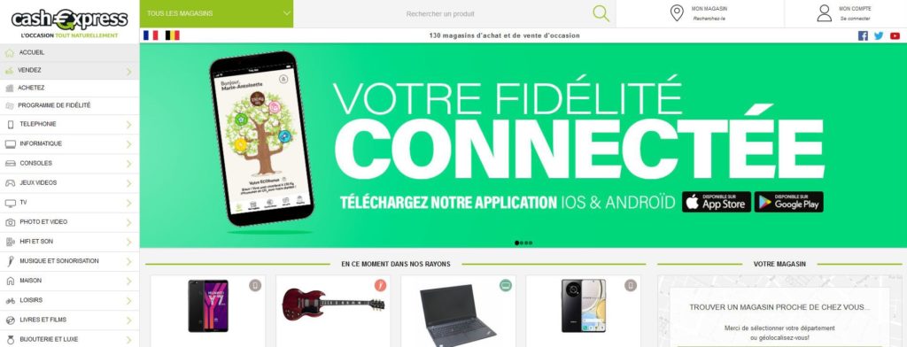 Cash Express, site en ligne