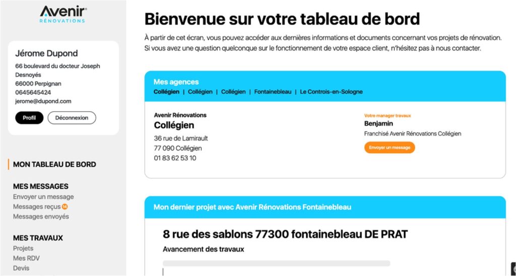 Espace client Avenir Rénovations