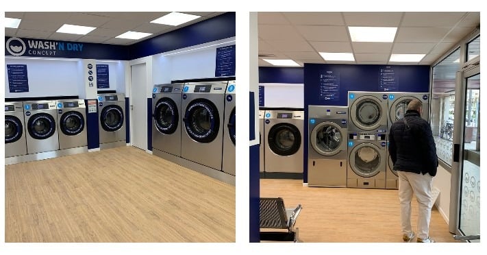 Intérieur laverie Wash