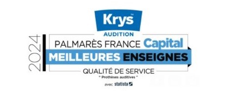 Krys Audition Lauréat des « Meilleures Enseignes 2024 » dans la catégorie des aides auditives
