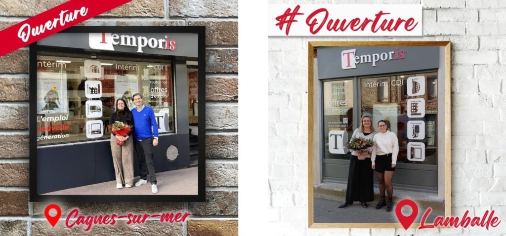 Agences Temporis Cagnes-sur-Mer et Lamballe