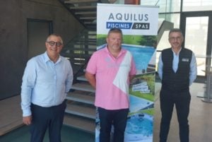 Xavier Fourel (Président d’Aquilus Groupe), Fabien Certes (Dirigeante d’Aquilus Brive-la-Gaillarde) et Jérôme Courat (Directeur Commercial)