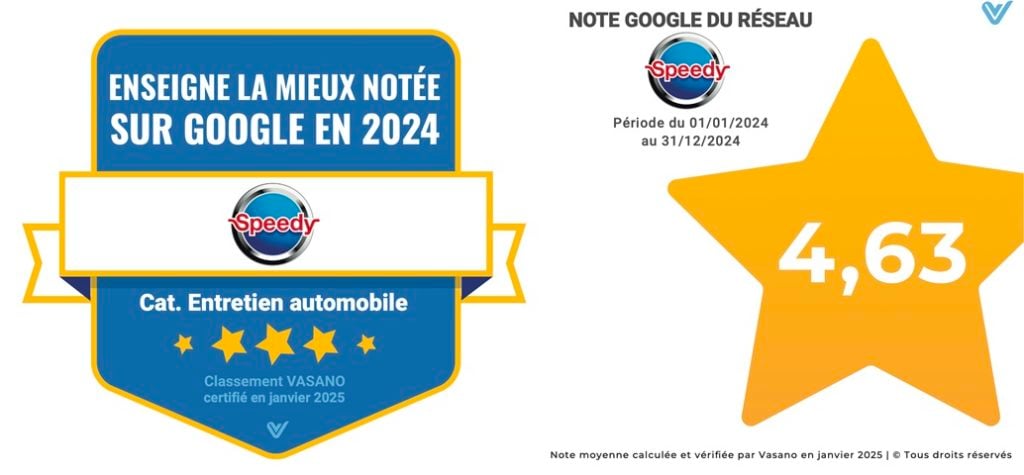 Speedy « Enseigne la Mieux Notée sur Google »