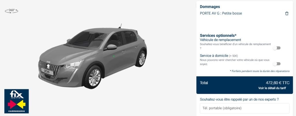 Estimation réparation Fix Auto