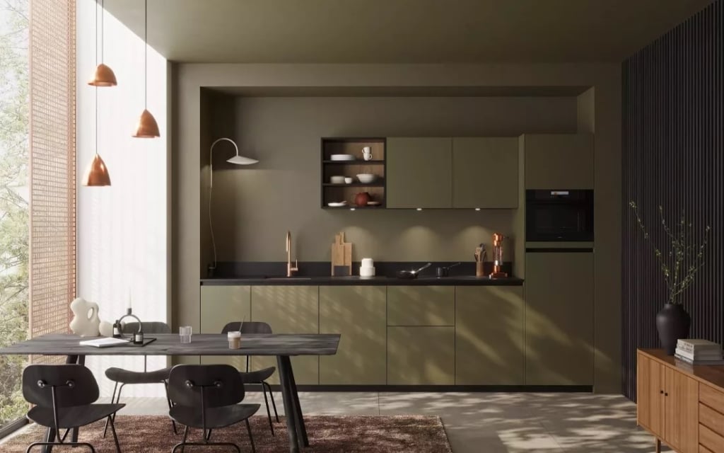 Cuisines Premier Plan - cuisine vert olive