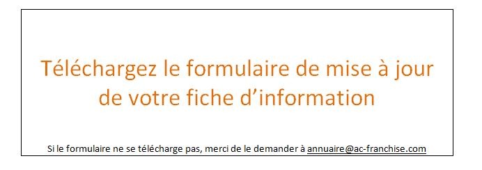 Formulaire de mise à jour de la fiche d'information franchiseur
