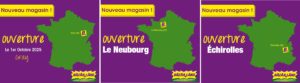 Ouvertures Bazarland à Gray, Le Neubourg et Échirolles 