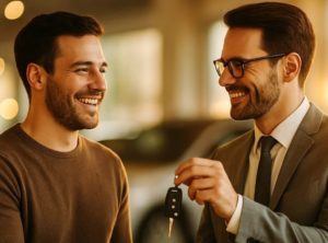 Conseiller et client e-Cars Concept